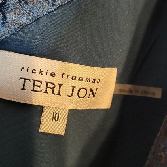 Teri Jon Sleeveless V Neck Cocktail or Holiday Dress - Picture 4 of 17